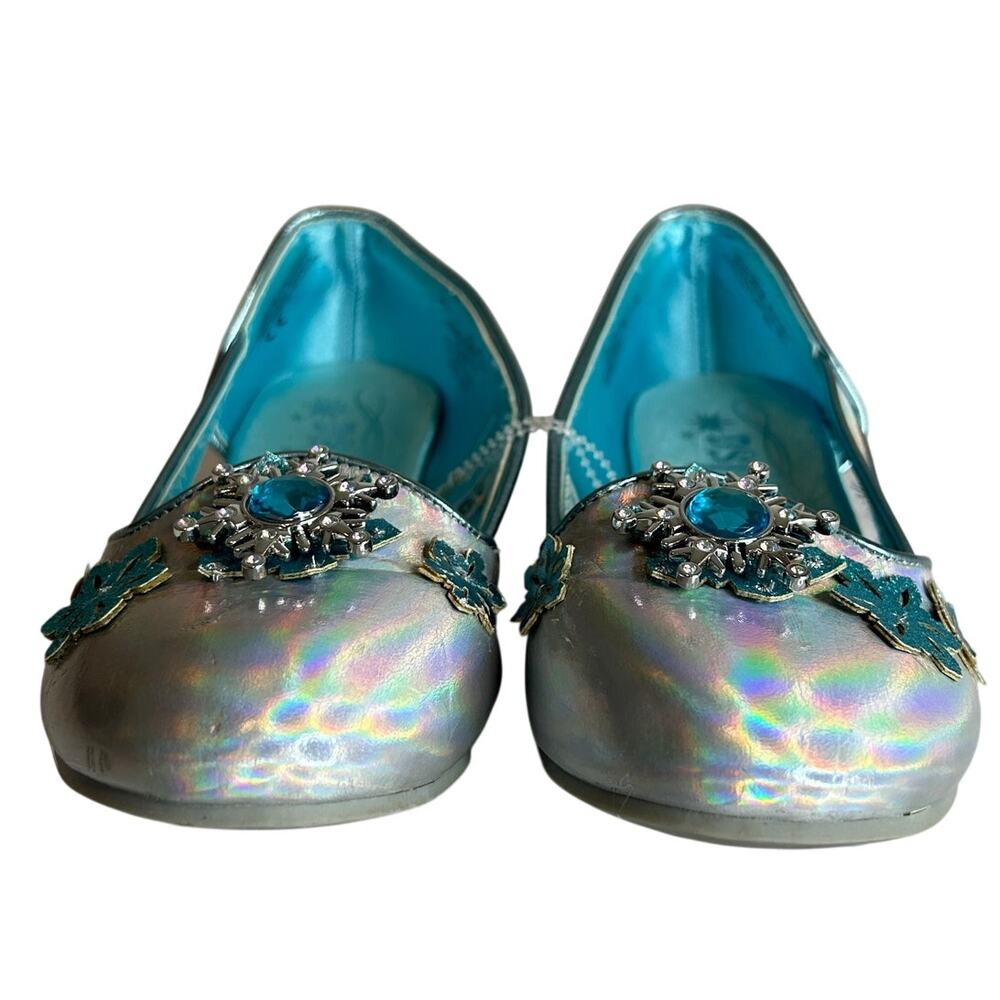NWT Disney Elsa Halloween dress up flats iridescent silver decorative snowflake - Picture 6 of 8